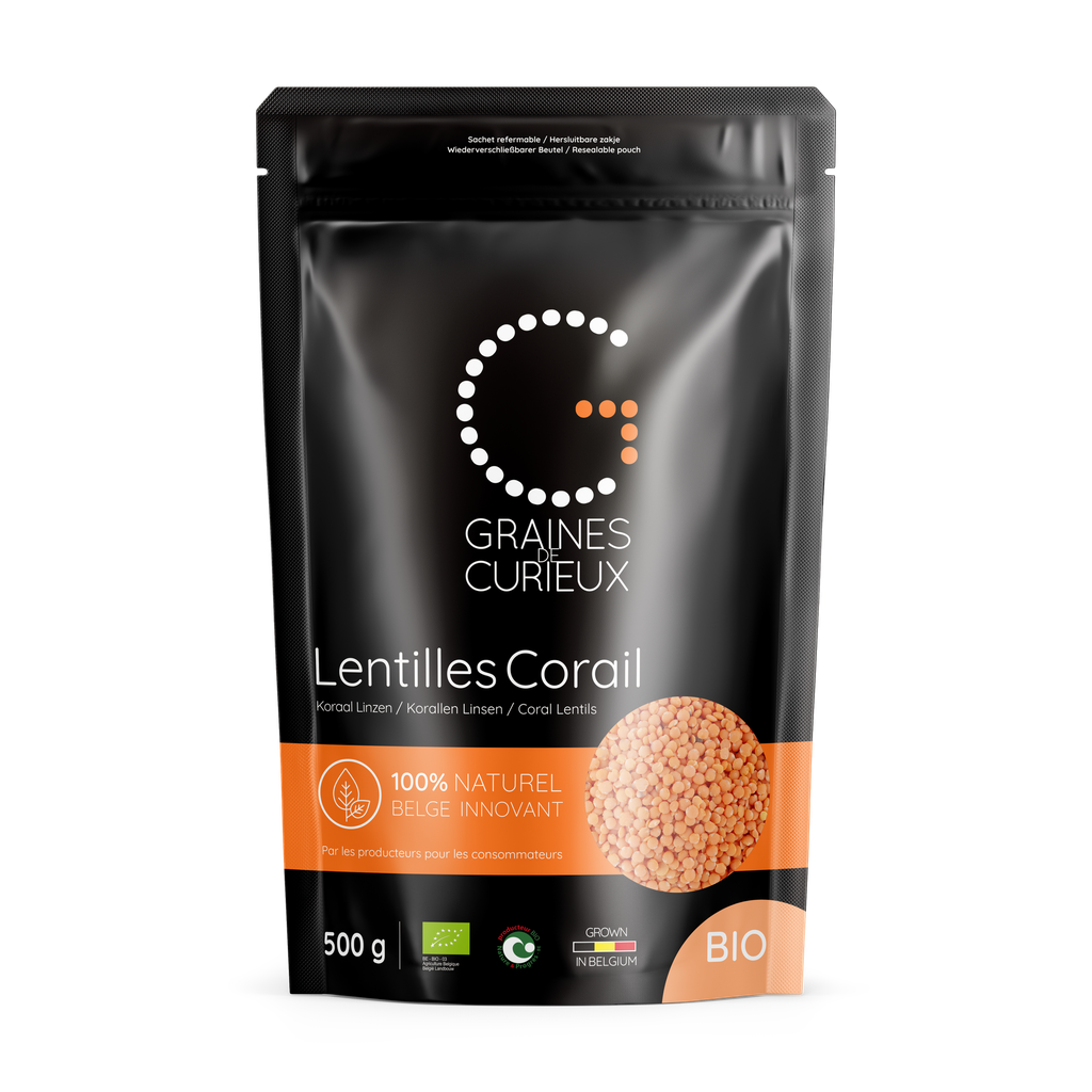 Sachet de 500 g de lentilles Corail bio