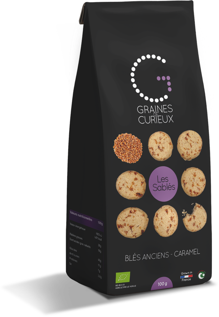 [GDCSABCAR100G] Old wheat shortbread with caramel 100g BIO